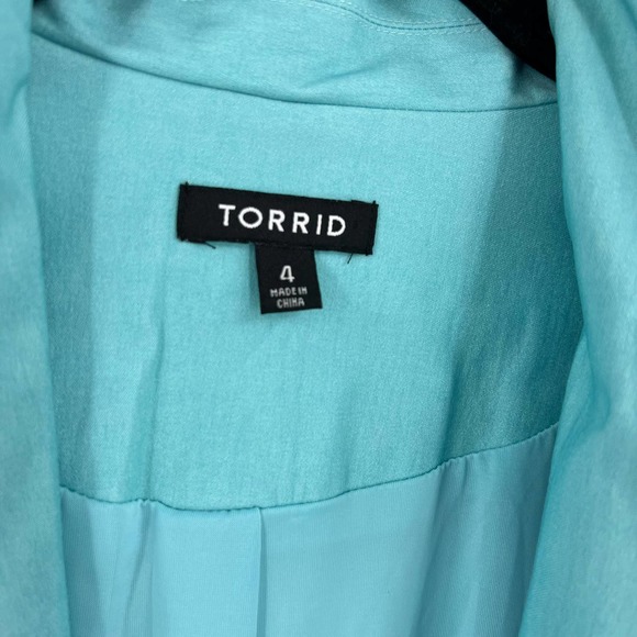 Torrid Waterfall Open Front Lined Blazer Jacket Formal Women's Plus 4XL STAIN - Picture 5 of 10